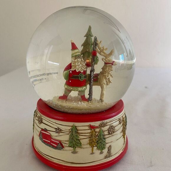 Chritmas Snow Globe w/ Santa and Reindeer Musical " Jingle bells " - Picture 3 of 10
